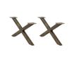 Крака за масичка за кафе, X-образни, 2 бр., естествена стомана, 70 x (30-31) см, стомана thumbnail 1