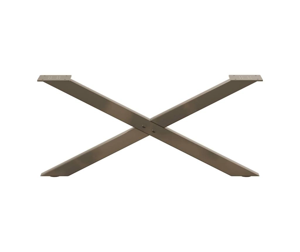 Крака за масичка за кафе, X-образни, 2 бр., естествена стомана, 70 x (30-31) см, стомана - 5