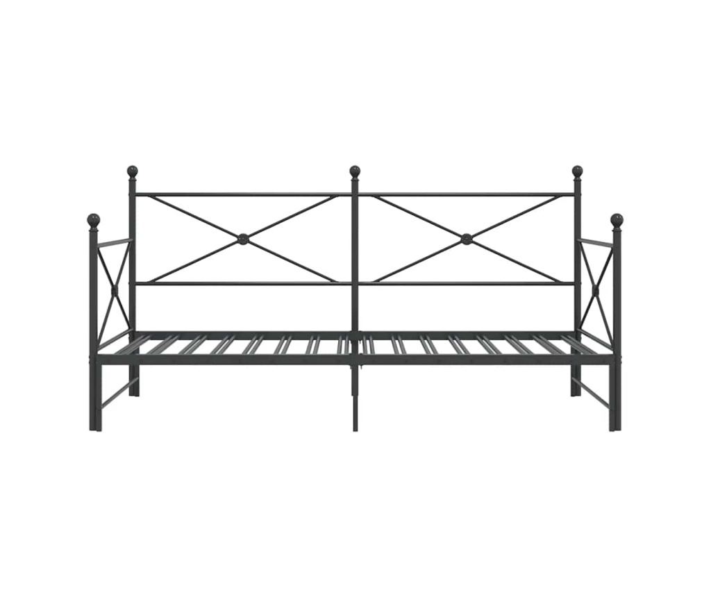 Легло за спане с багажник без матрак черно 100x200 cm - 6