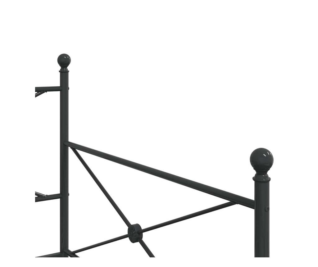 Легло за спане с багажник без матрак черно 100x200 cm - 10
