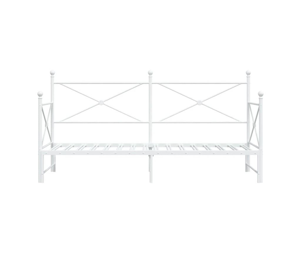 Дневна спалня с багажник без матрак Бяла 90x200 cm Стомана - 6