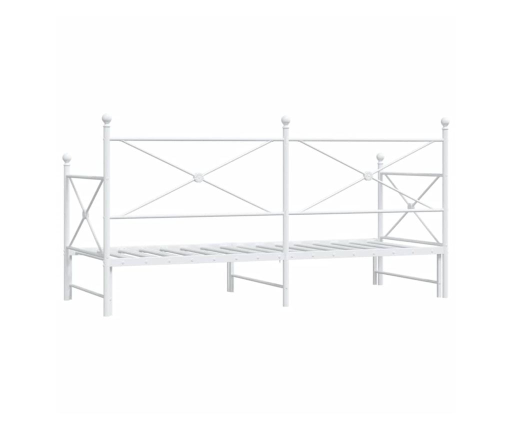 Дневна спалня с багажник без матрак Бяла 90x200 cm Стомана - 8