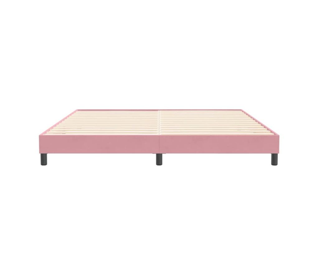 Box Spring легло без матрак розово 200x210 cm кадифе - 5