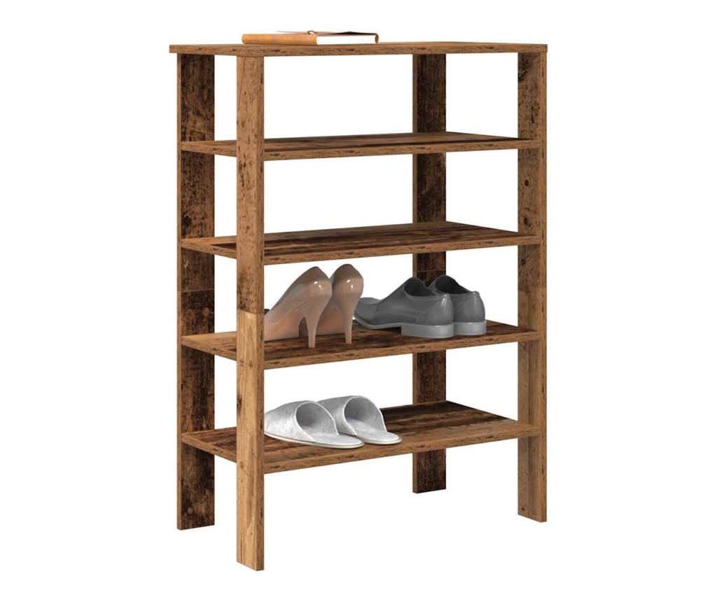 Етажерка за обувки, старо дърво, 61x32x87,5 см, инженерно дърво - 2