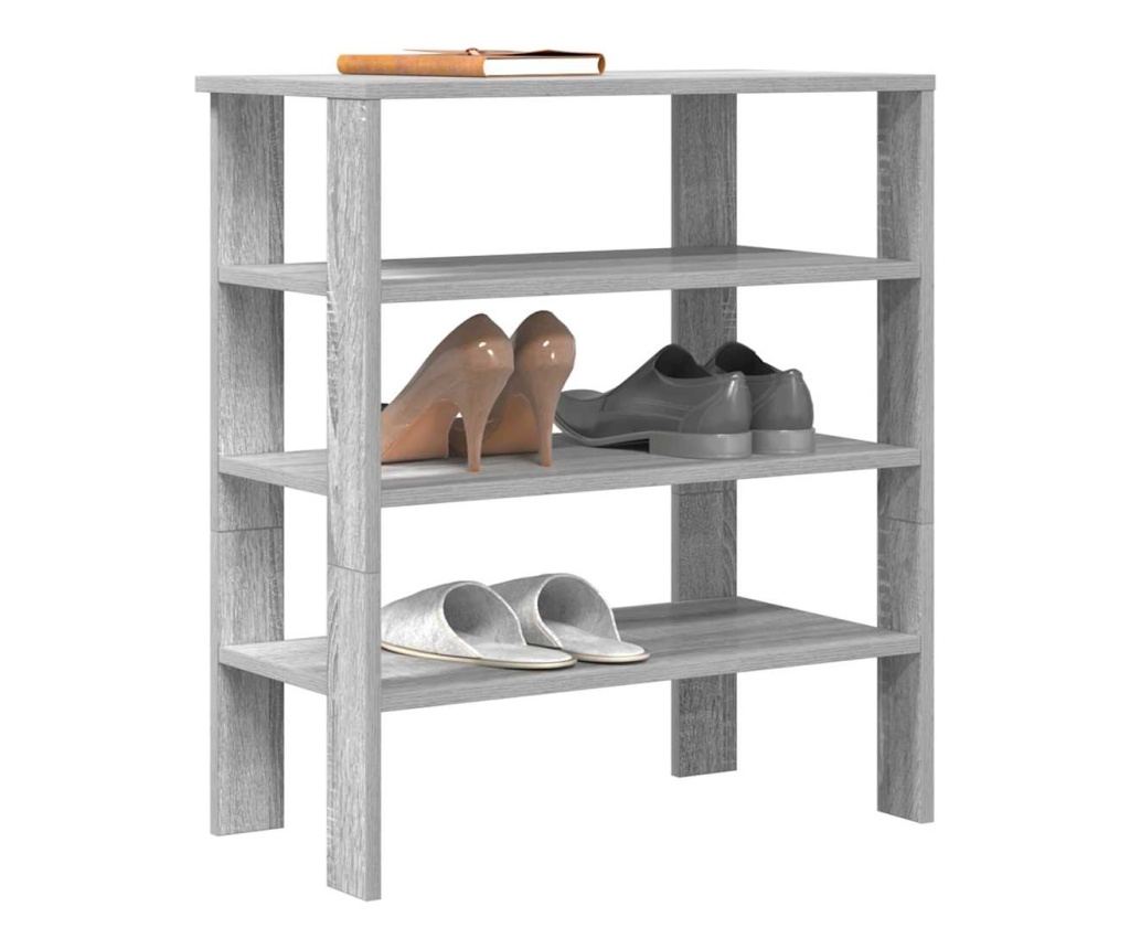 Рафт за обувки Grey Sonoma 61x32x70 cm Изработена дървесина - 2
