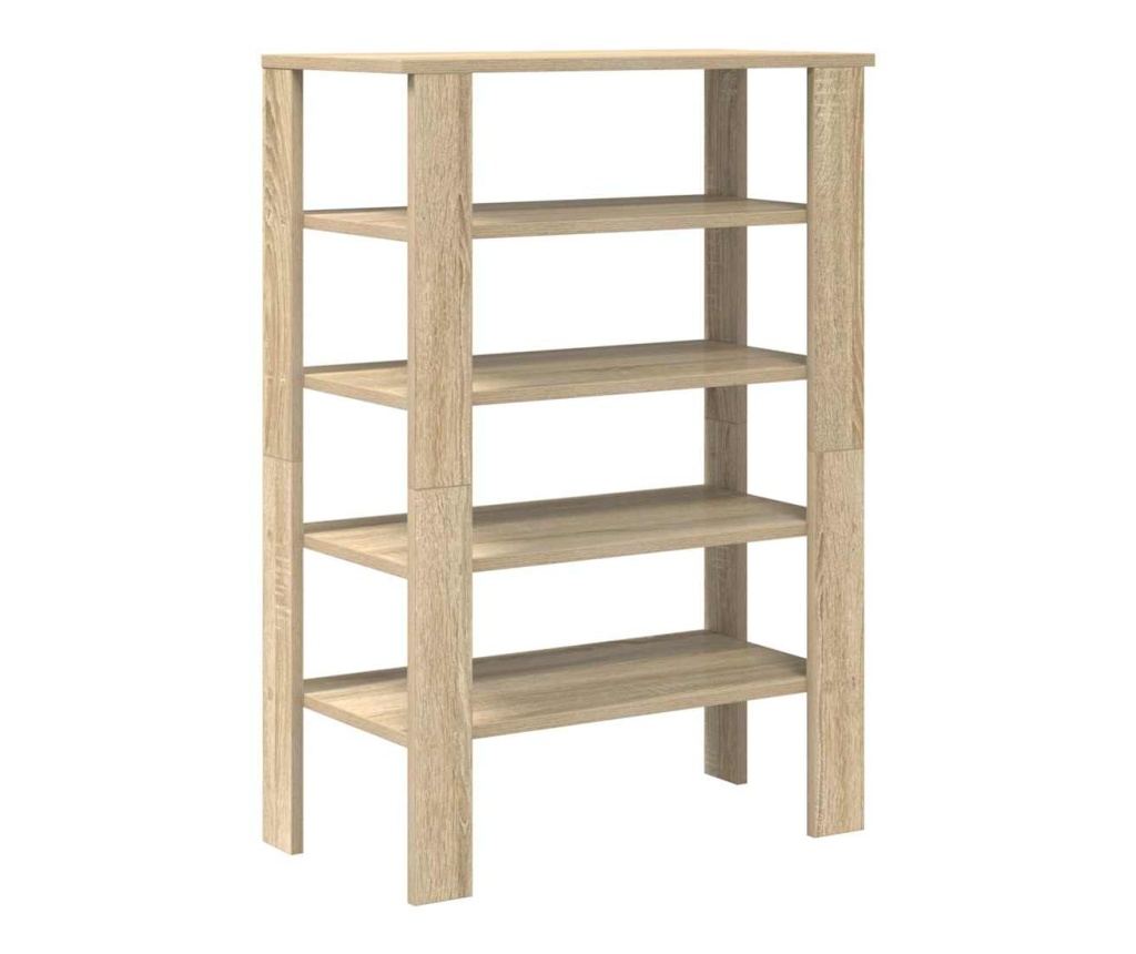 Етажерка за обувки, дъб сонома, 61x32x87,5 см, инженерно дърво - 6