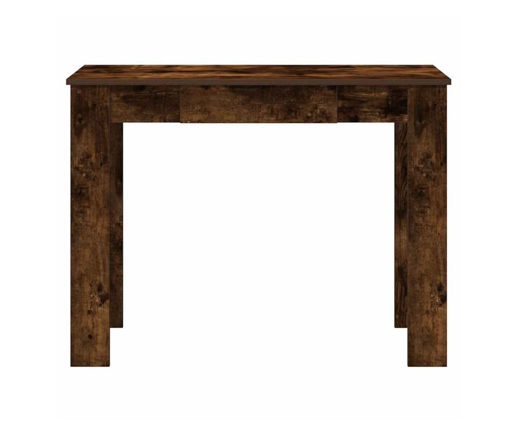 Бюро, опушен дъб, 100x45x75 см, инженерно дърво - 4