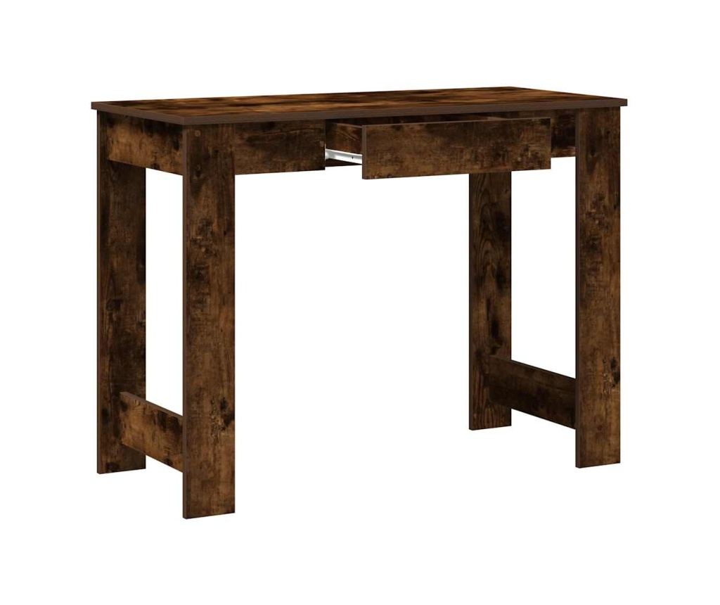 Бюро, опушен дъб, 100x45x75 см, инженерно дърво - 5