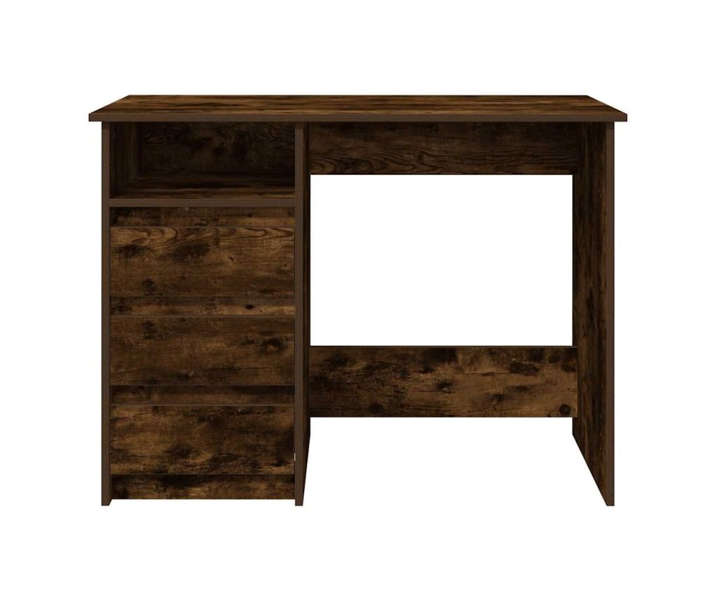 Бюро, опушен дъб, 102x50x75 см, инженерно дърво - 4