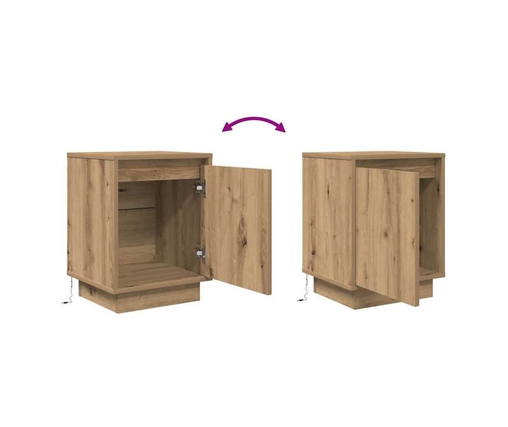 Нощен шкаф с LED осветление Artisan Oak 38x34x50 cm - 9