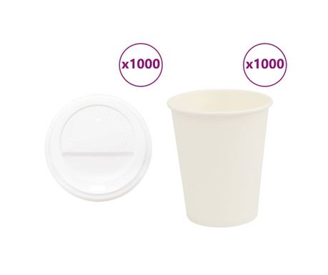 papirnate šalice za kavu s poklopcima 1000 kom 8 oz 200 ml