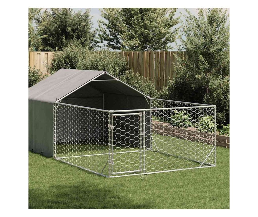 Открита кучешка колиба с бягаща пътека 7x2x1,5 m - 2