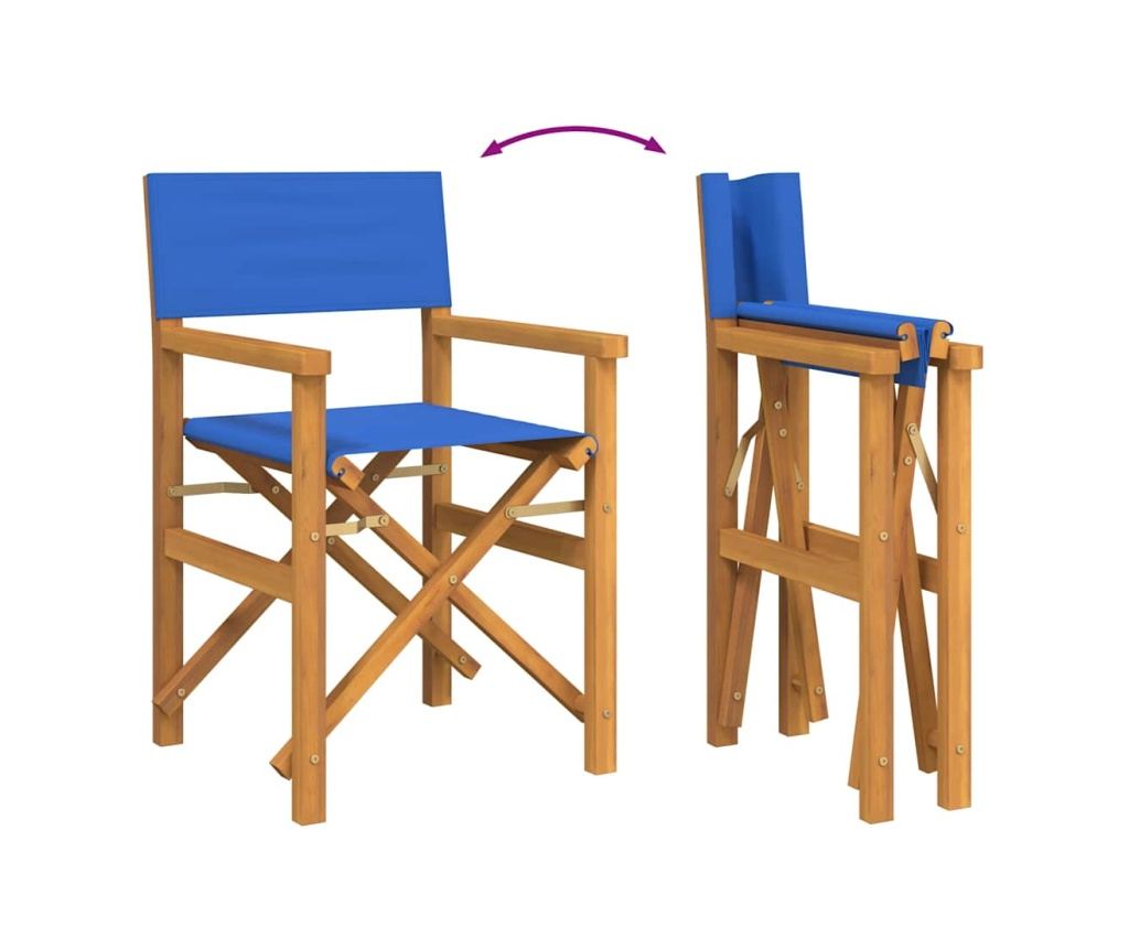 Сгъваем директорски стол Blue Solid Wood Teak - 6