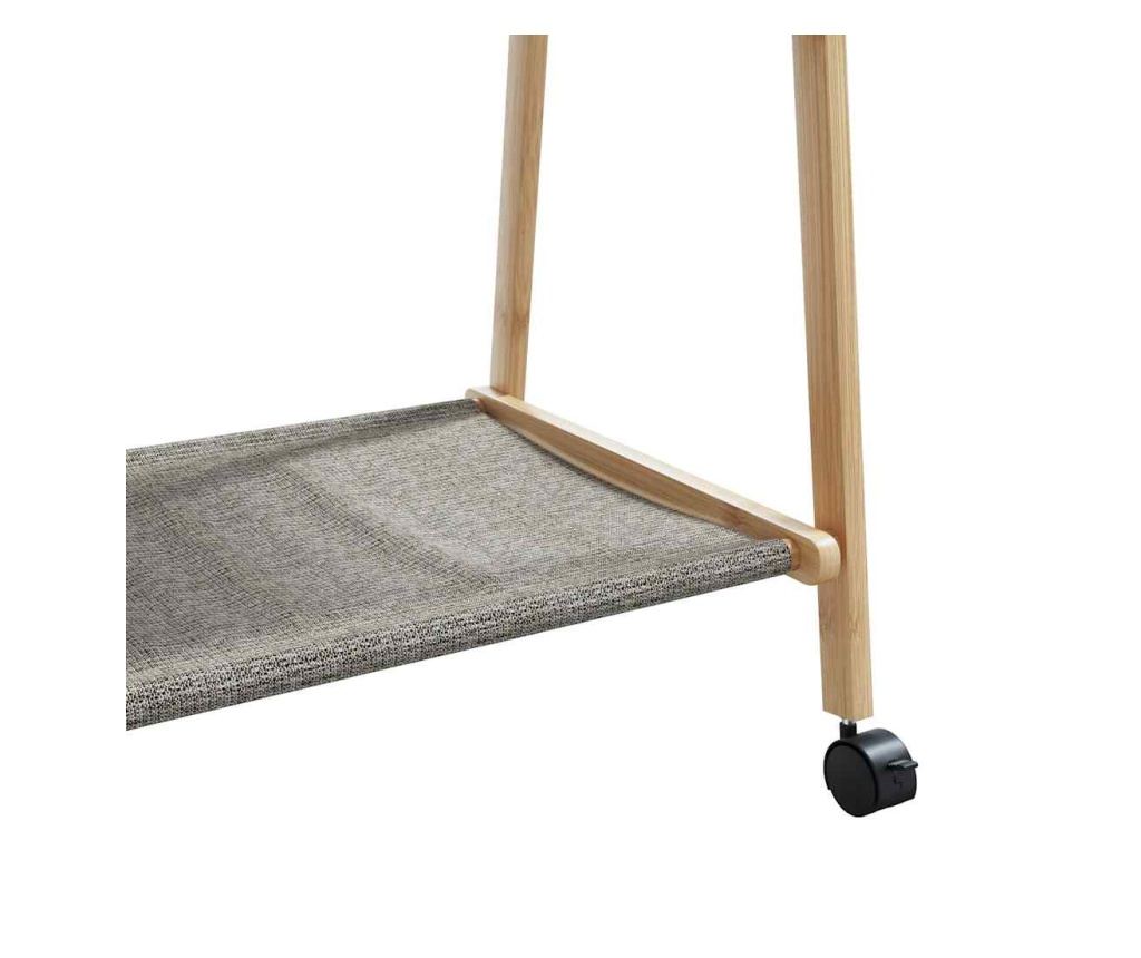 vidaXLL Стелаж за дрехи с рафтове и колела 96x45,5x155,5 cm Бамбук - 8