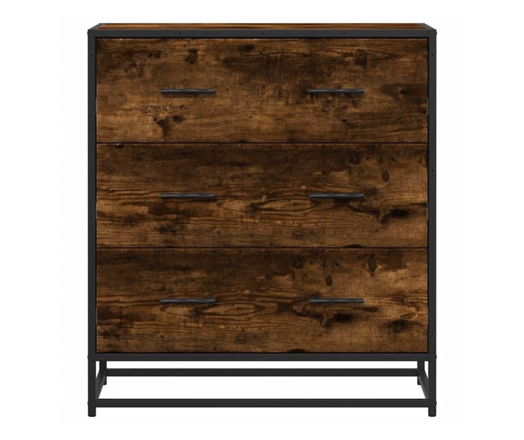 Шкаф опушен дъб 68x35x76 cm Изработена дървесина и метал - 4