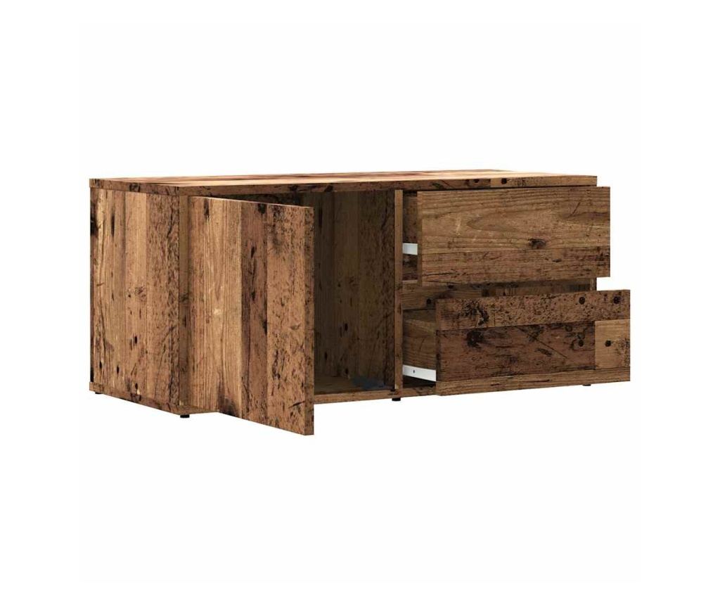 ТВ шкаф Старо дърво 80x34x35,5 cm Инженерна дървесина - 9
