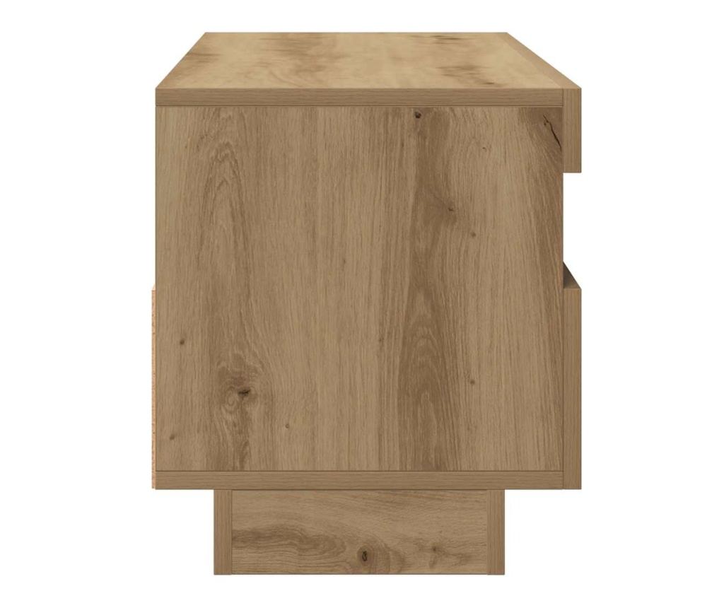 ТВ шкаф с LED светлини Артизийски дъб 100x35x40 cm - 8