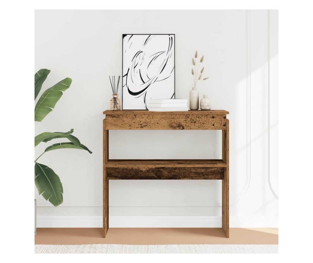 Конзолна маса от старо дърво 80x30x80 cm Инженерна дървесина - 2