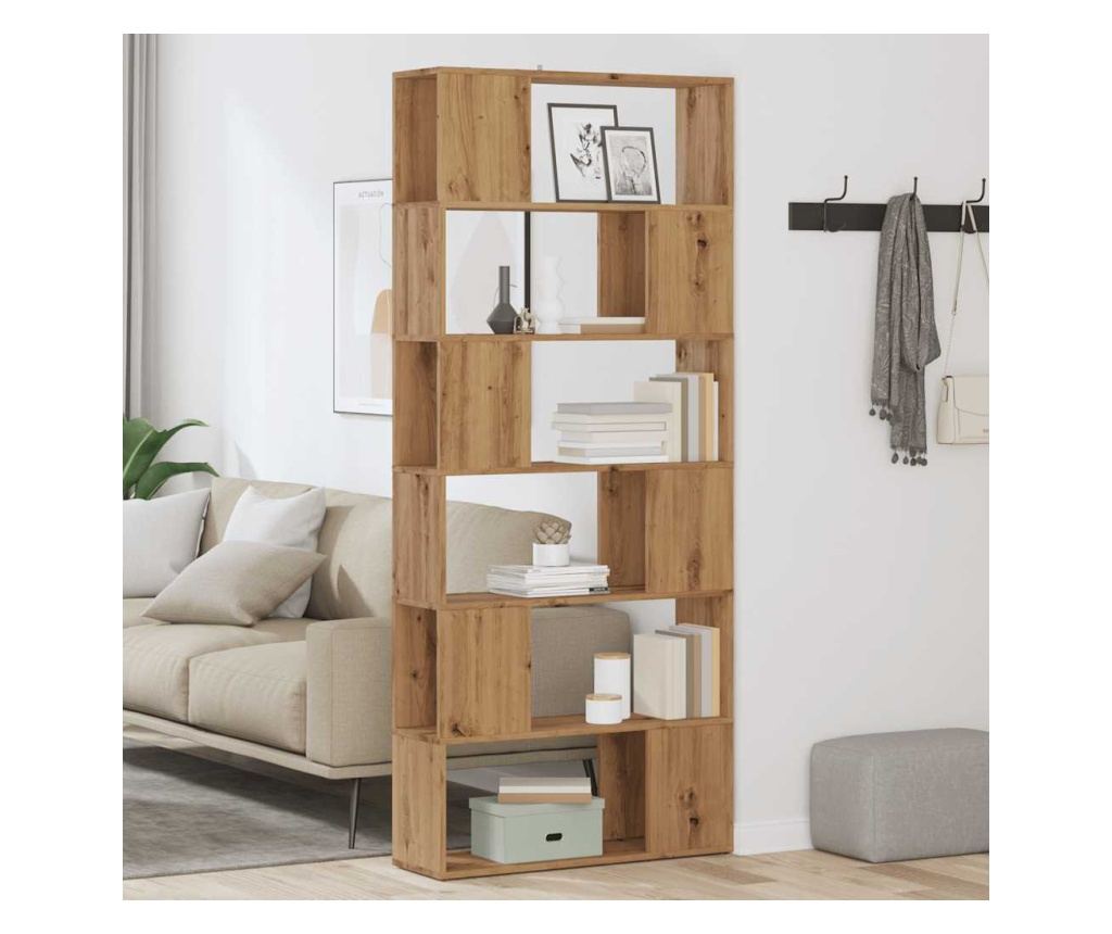 Шкаф за книги/разделител на стаи Artisan Oak 80x24x186 cm - 3