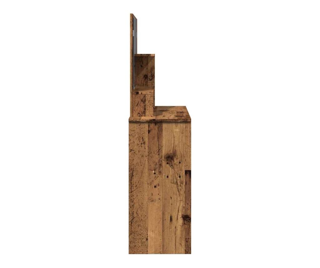 Тоалетка с огледало от старо дърво 86,5x35x136 cm - 5