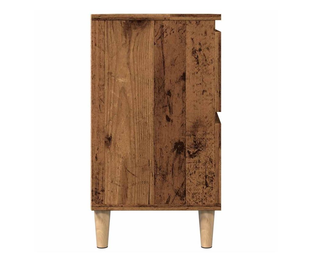 Шкаф за мивка, старо дърво, 80x33x60 см, инженерно дърво - 6