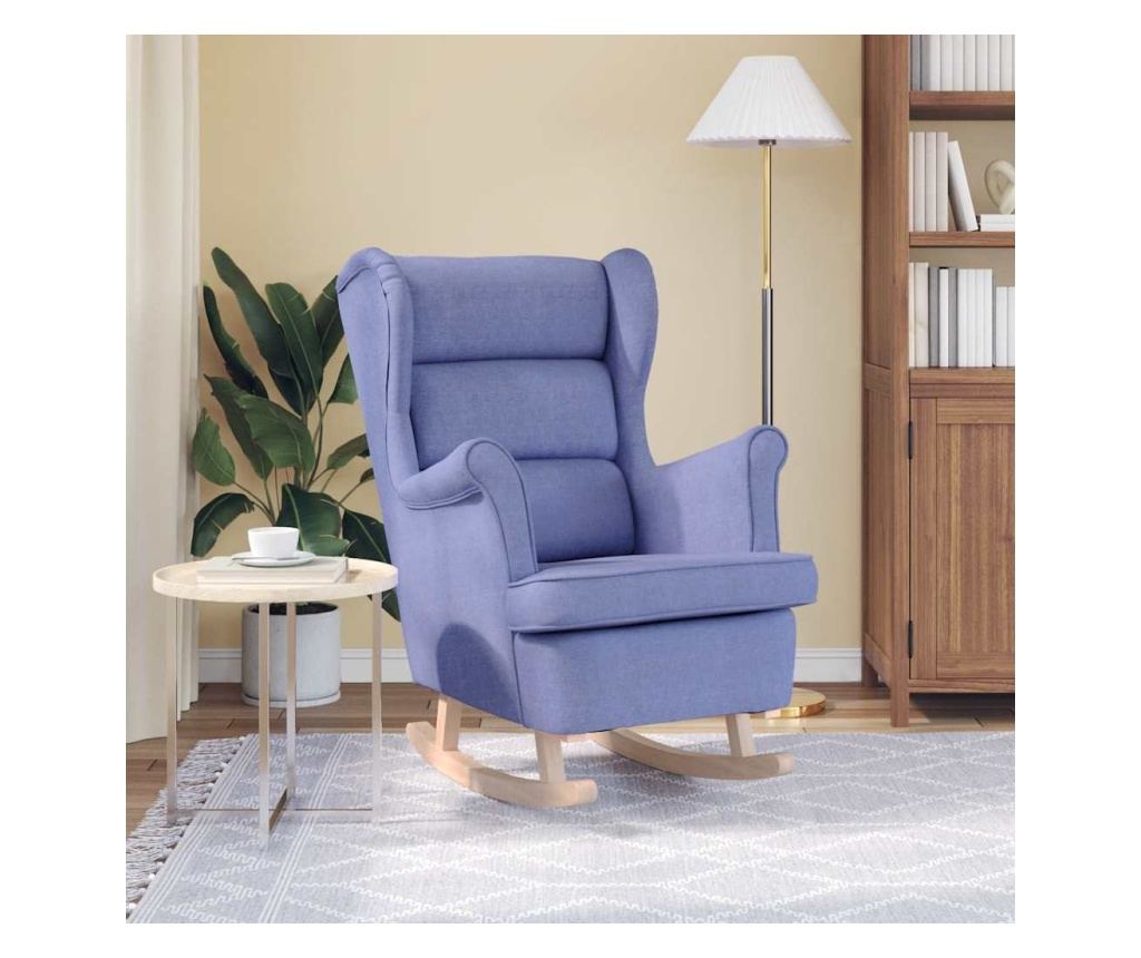 Люлеещ се стол Jeans Blue 74x90x102 cm Fabric - 3