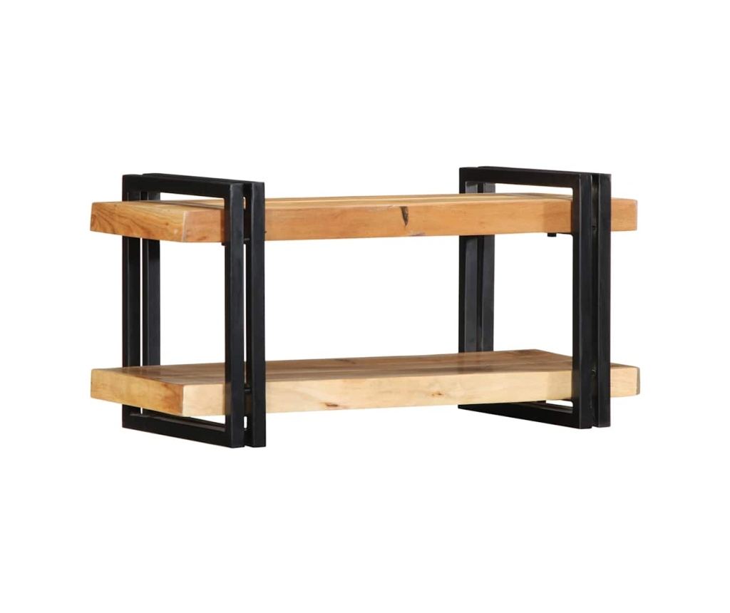 Стенен рафт 70x33x35 cm Масивна дървесина Акация - 3