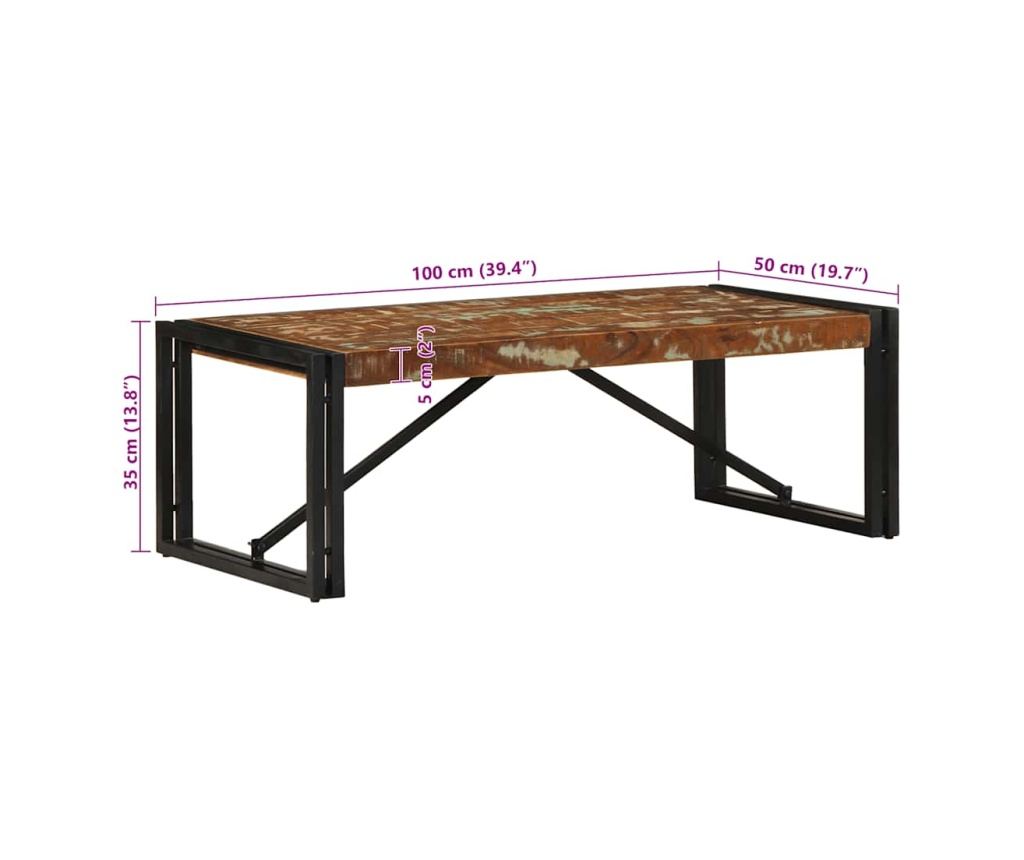 Масичка за кафе Multicolour Масивна дървесина Reclaimed - 9