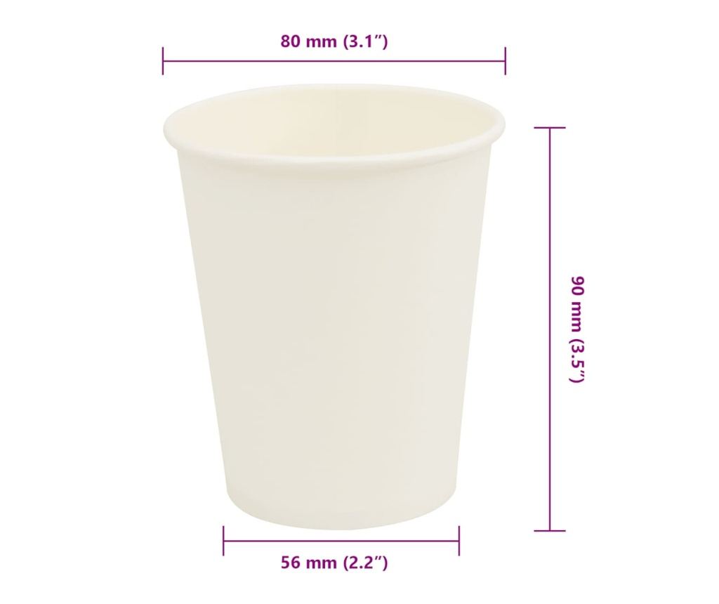 хартиени чаши за кафе 1000 бр. 8oz 200ml White - 7