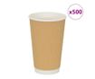 Хартиени чаши за кафе 500 бр. 16oz 400ml Кафяво thumbnail 1