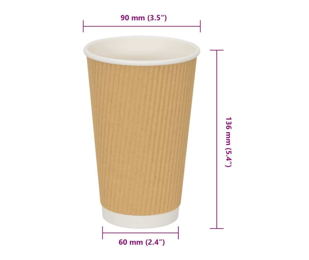 Хартиени чаши за кафе 500 бр. 16oz 400ml Кафяво - 7