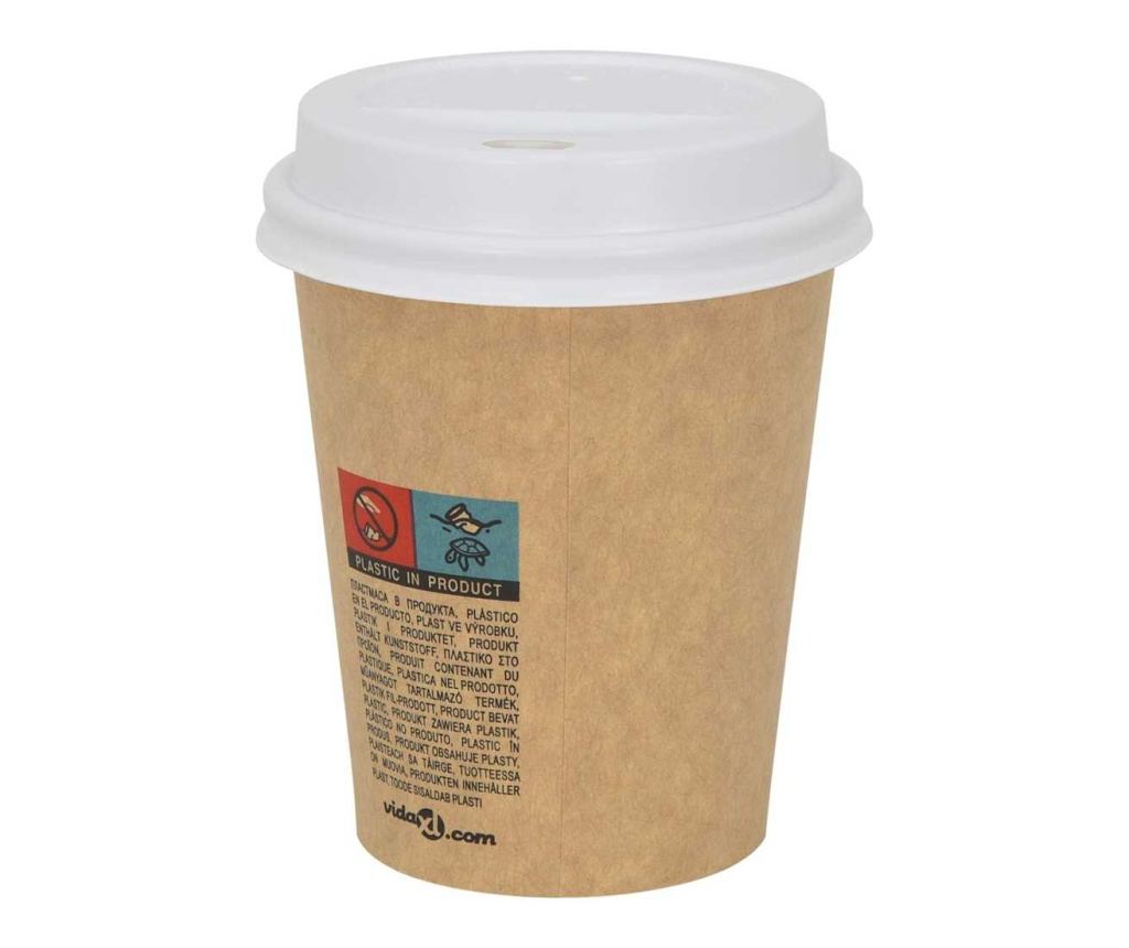 Хартиена чаша за кафе капачки Ø80 mm 8oz 1000 бр. - 2