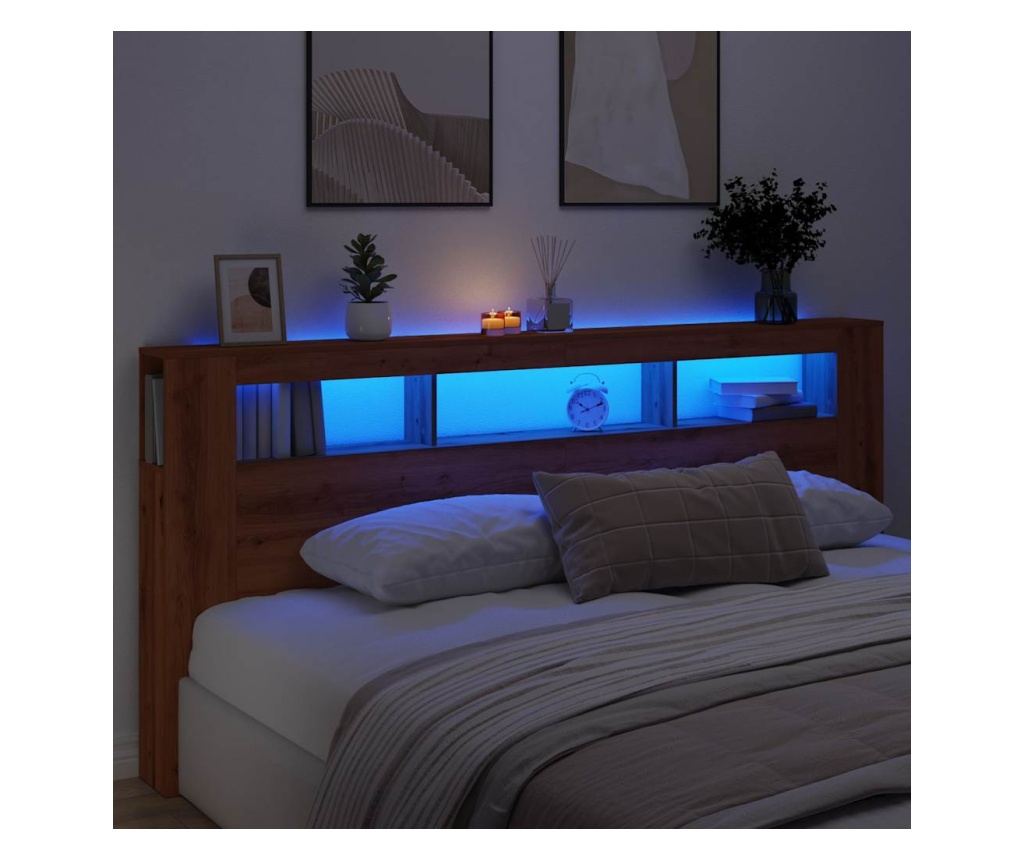 LED табла за глава Artisan Инженерна дървесина - 4