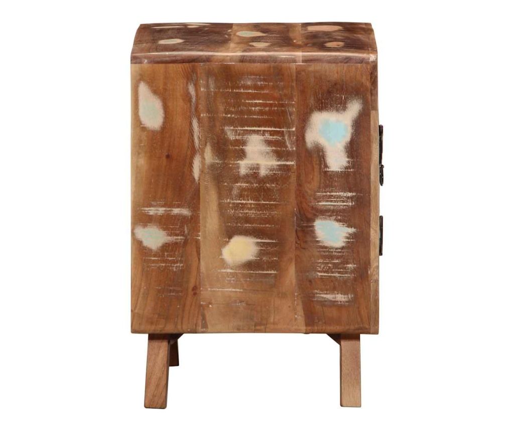 Нощно шкафче 2 бр. 40x32x46 см Масивна дървесина Възстановена - 3