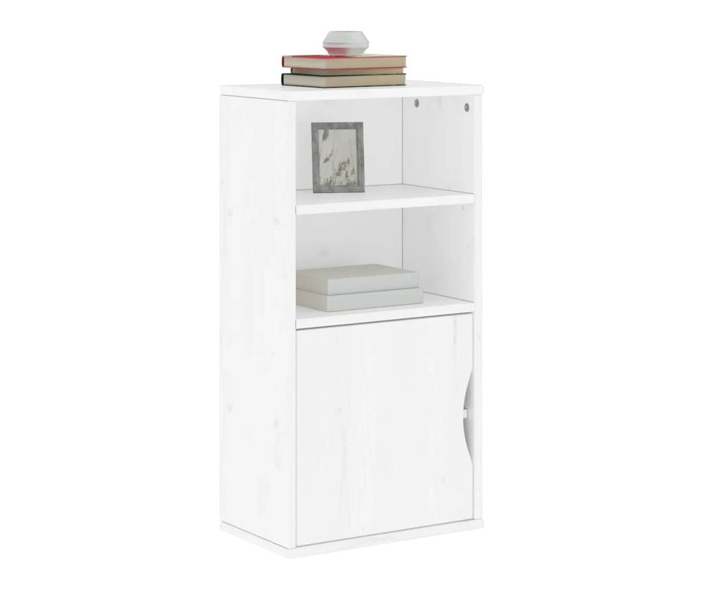 Страничен шкаф ODDA White 40x24x79 cm Масивна дървесина Бор - 2