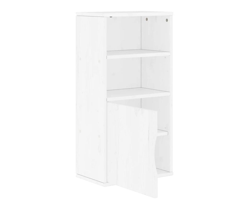 Страничен шкаф ODDA White 40x24x79 cm Масивна дървесина Бор - 5