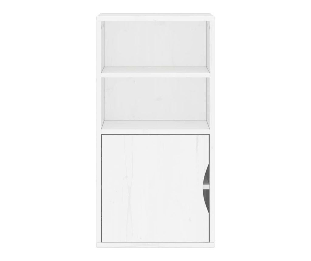 Страничен шкаф ODDA White 40x24x79 cm Масивна дървесина Бор - 6
