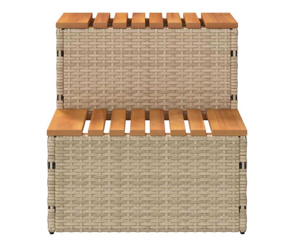 Стъпало за джакузи Beige 50x50x50,5 cm Поли ратан - 4