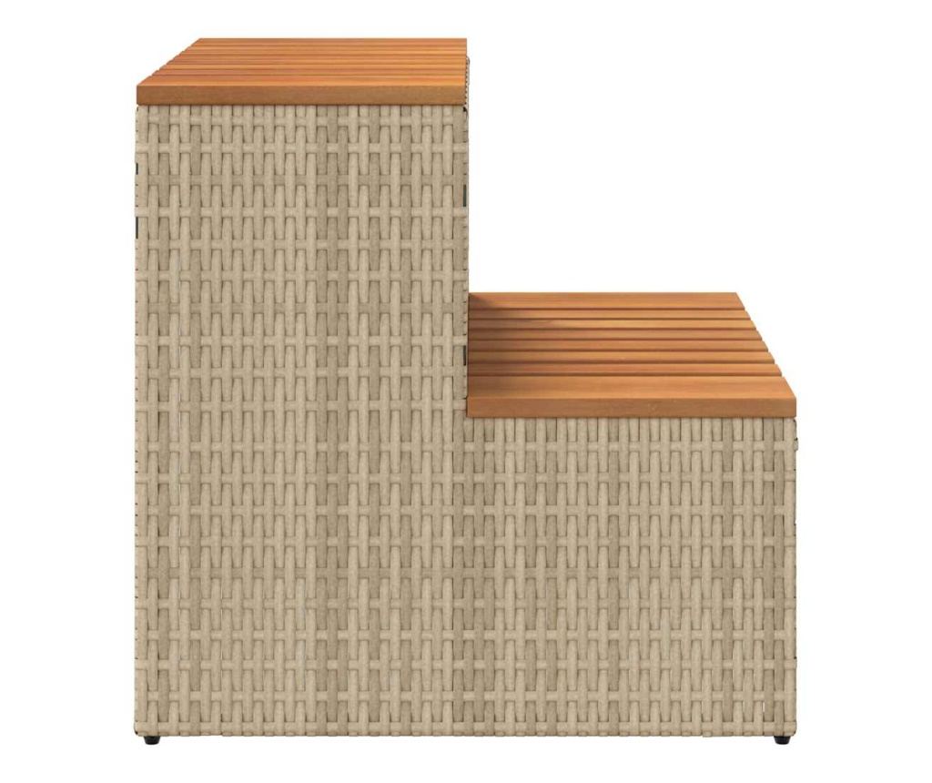 Стъпало за джакузи Beige 50x50x50,5 cm Поли ратан - 5