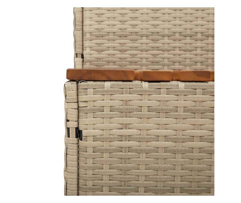 Стъпало за джакузи Beige 50x50x50,5 cm Поли ратан - 7