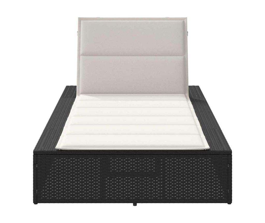Шезлонг с плаваща възглавница Black Poly Rattan - 4