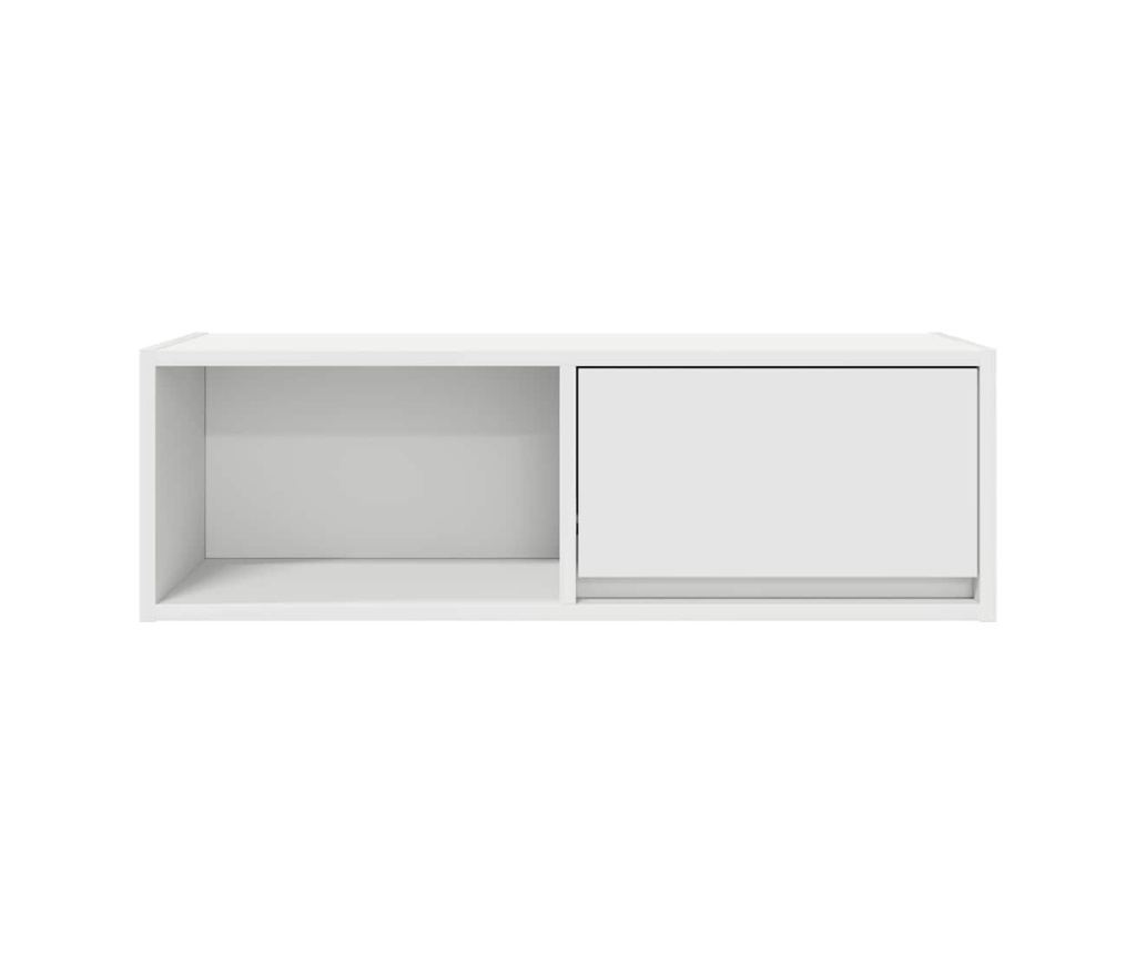 ТВ шкаф, бял, 80x31x25,5 см, инженерно дърво - 6