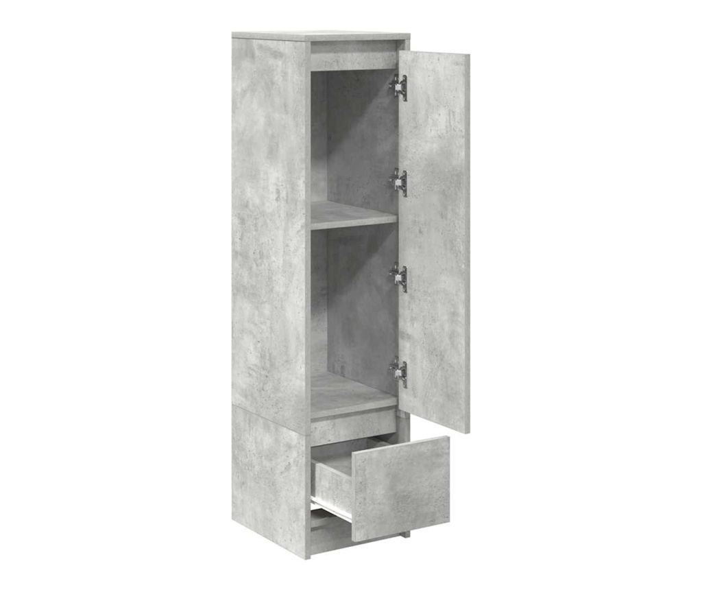 Висок шкаф, бетонно сив, 29,5x34x119,5 см инженерно дърво - 5