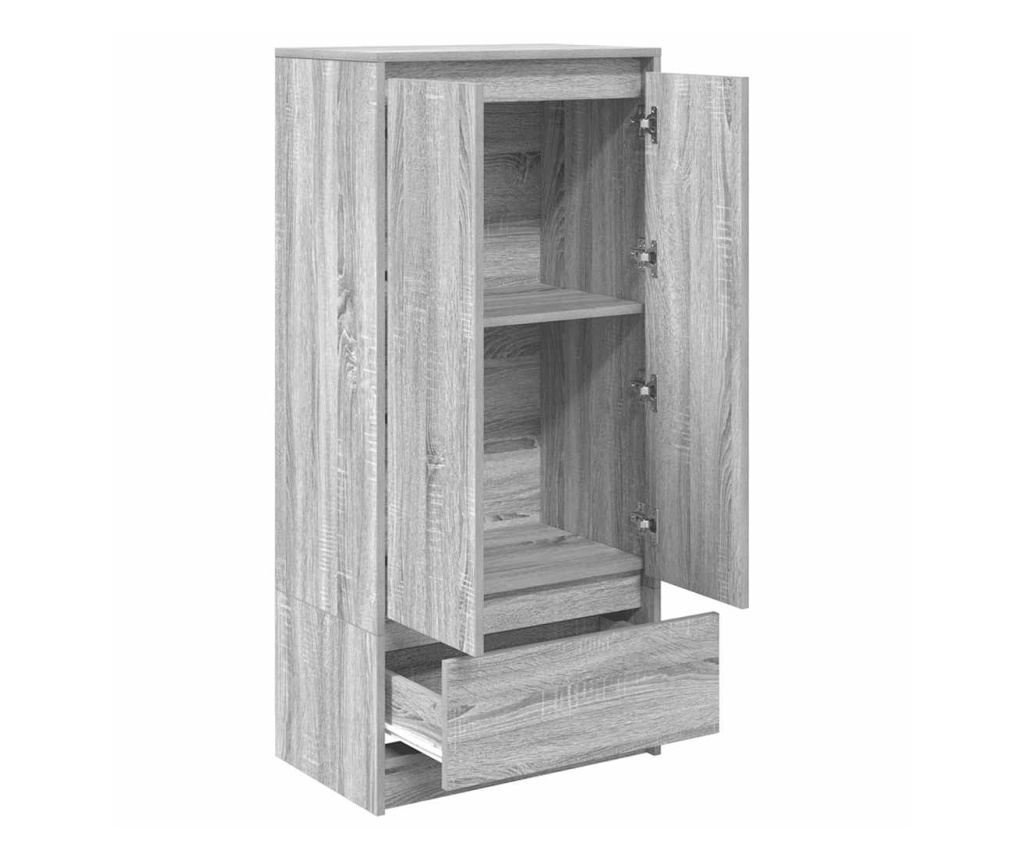 Шкаф с чекмеджета, сив сонома 55,5x34x119,5 см, инженерно дърво - 5