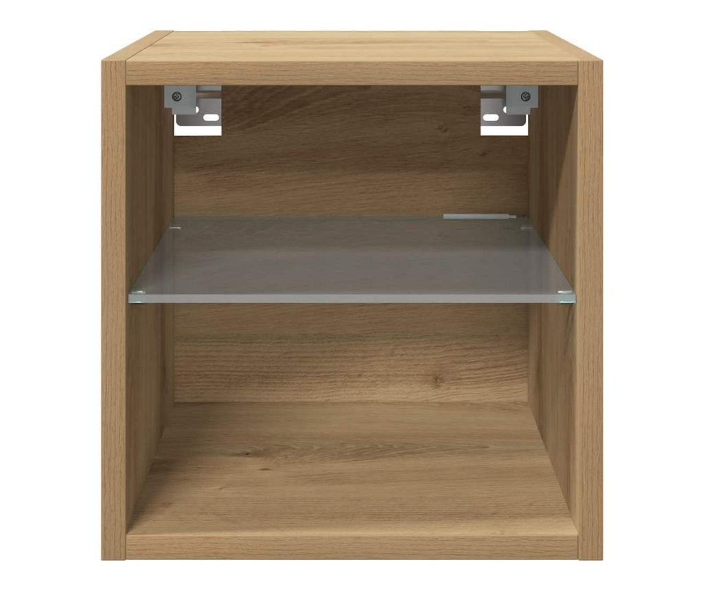 Стенен шкаф за телевизор с LED осветление Artisan Oak - 8