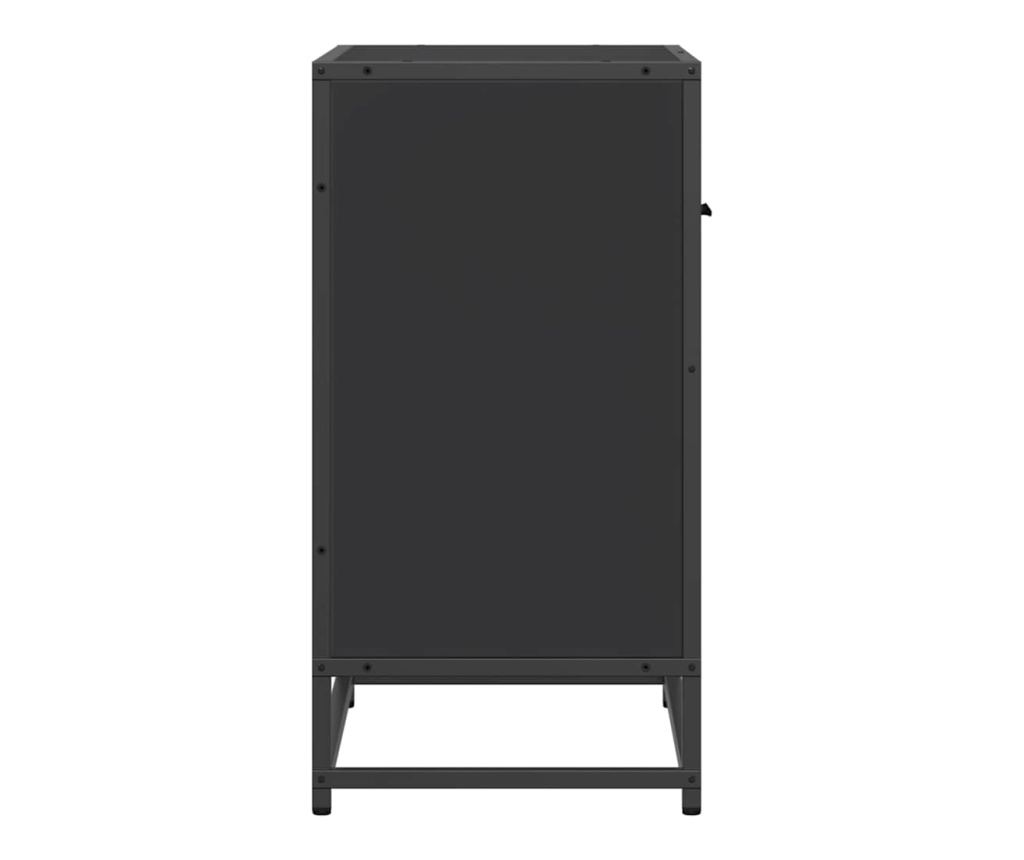 Нощно шкафче черен 60x31x60 cм Изработена дървесина и метал - 6