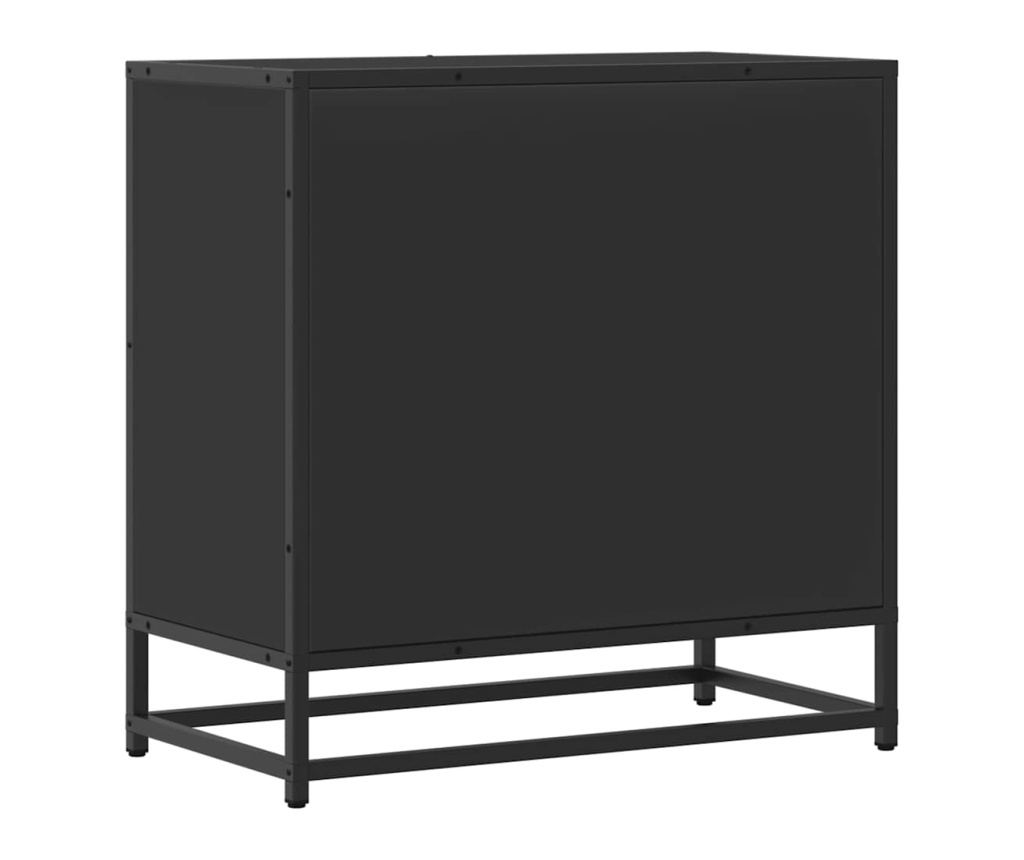 Нощно шкафче черен 60x31x60 cм Изработена дървесина и метал - 7