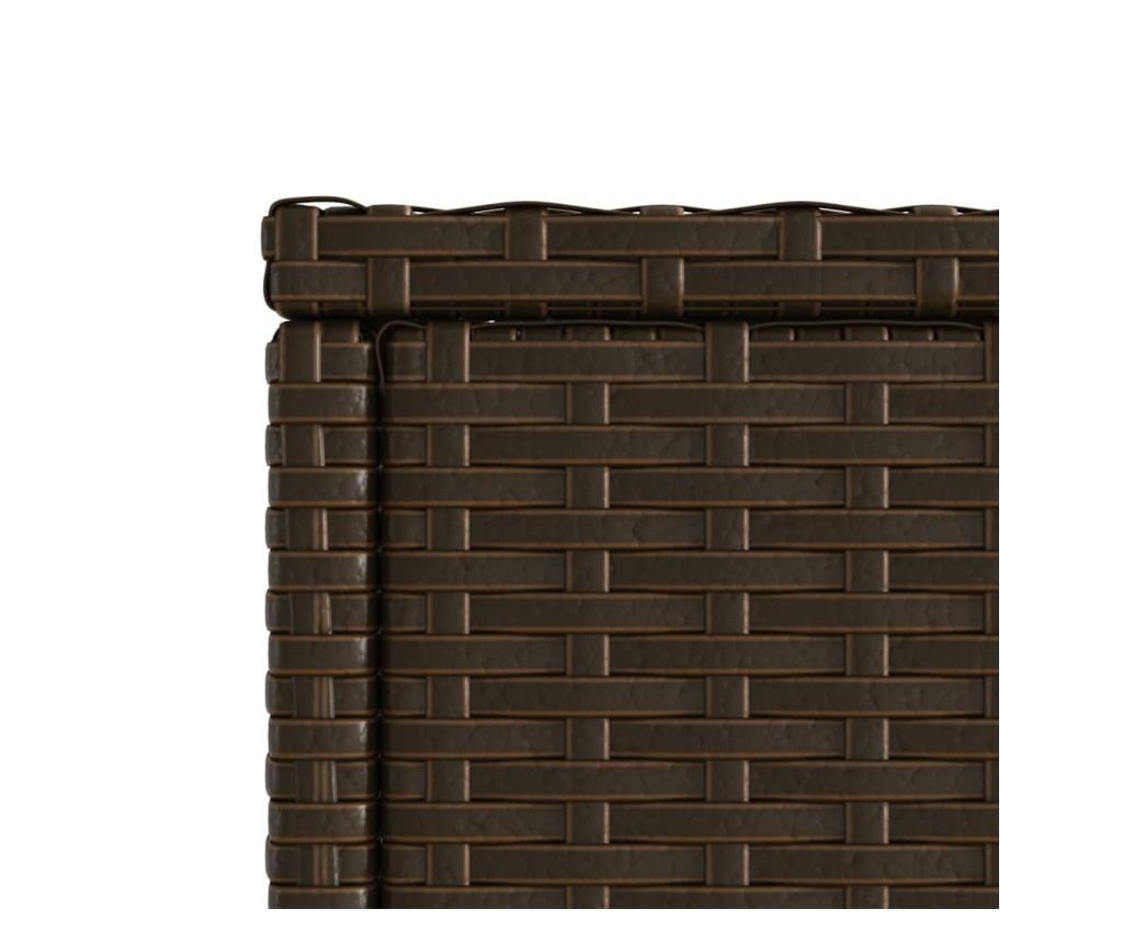 Градинска маса със стъклен плот kафяв 58x27,5x55 см полиратан - 9
