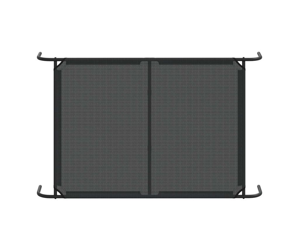 Повдигнато легло кучета черно 130x80x20 cm Текстилен и стомана - 6