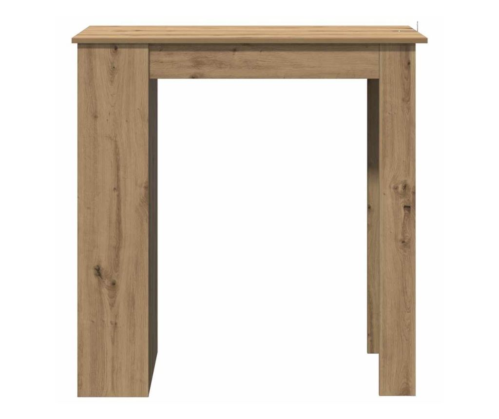 Бар маса с рафт, дъб артизан, 102x50x103,5 см, инженерно дърво - 4